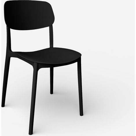Set 30 sedie moderne in polipropilene eventi living e giardino Rivena - Nero