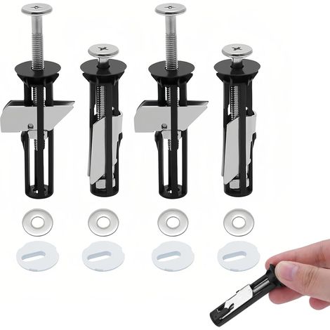 Fixation Abattant WC 4 Pièces Fixation Abattant WC Universel Fixation Cuvette WC Fixation WC Charnière Abattant WC,Universel pour Montage par Le Haut (1/5)