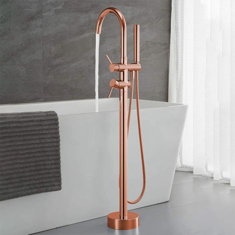 Robinet mitigeur de baignoire au sol or rose, Boléro (1/5)