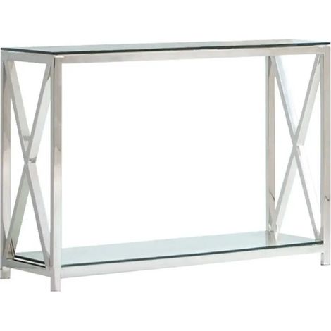 Table console KENSY Chrome Verre transparent 120x40x78 cm (1/3)