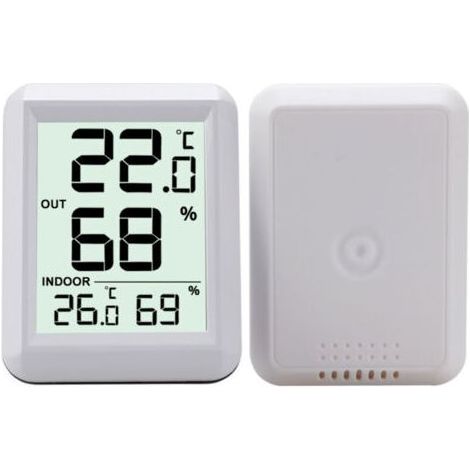 BUNTHAUS Lntyq Thermomètre Intérieur et Extérieur, Thermomètre Connecté avec Capteur Extérieure sans Fil, Thermomètre Hygrometre Numérique avec Grand Ecran LCD, Commutateur ℃/℉, pour Bureau, Maison, C (1/5)