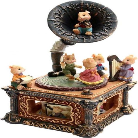 Boîte À Musique Carrousel Pr Enfant,Jolie Petite Souris Créative Noël Gramophone Mécanique Forme Dur Music Box Belle Mélodie Anniversaire Décoration De Noël Cadeau Maison De Vacances (1/3)