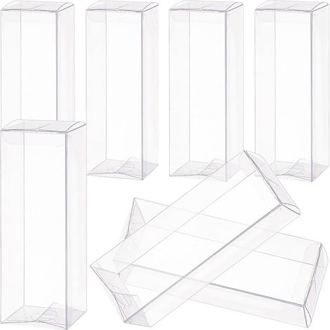 Boîte Cadeau PVC - 20 Pièces - Transparent - Rectangle 4x4x12cm - Pour Mariage Et Fête (1/5)
