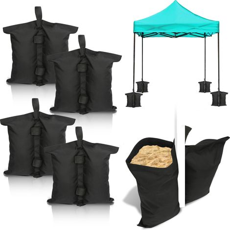 Wolketon Lot de 4 Poids de Lestage pour Gazebo et Tonnelle – Sacs à Sable pour Pavillon et Parasol