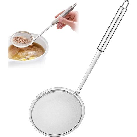 1 Pièce Passoire Cuisine, Acier Inoxydable 304, Maille Fine, Longue Poignée, Pour Nouilles Riz Légumes (1/5)
