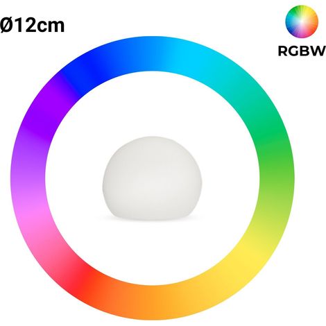 Tisch- oder Bodenlampe Kugel Außen - RGBW - 1W - Ø12cm -