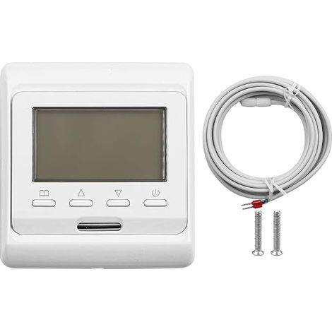 16A Underfloor Heating Thermostat Digital Manual Room Programmable Thermostats Electric Floor Heating Controller with 3m Probe Sensor (1/5)