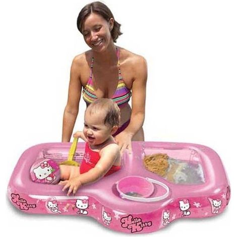 Piscine Gonflable Hello Kitty Sable Eau Rose 90 Cm Mer Jardin Extérieur