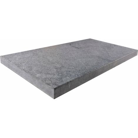 Margelle 3cm Pierre Marbrière - Royal Black - Sablé Brossé - 33x61x3cm BD - Vendu à la pièce