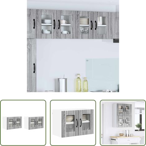 Küchenregal - Küchenschrank 2 pcs Graues Sonoma 60 x 31 x 40 cm Holzwerkstoff (1/5)