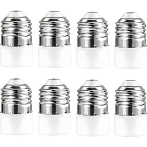 PCS E27 vers E14 Adaptateur de Douille, Adaptateur E14 E27 pour Douille Ampoule E27, Douille Voleuse Universelle pour Ampoules LED, Halogènes et Incandescentes, Installation Facile
