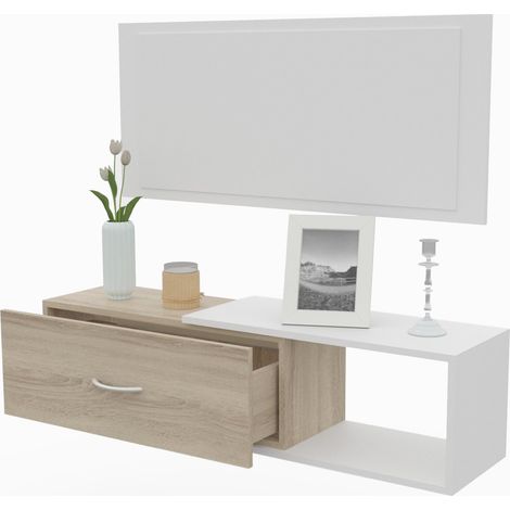 Mueble entrada con espejo y cajon, colgado, barato