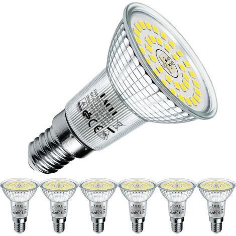 Ampoule LED E14 Blanc Froid 6W Remplace Incandescence Halogène 100W, Lot de 6. 820 Lumens 6000K Non Dimmable, Éclairag sans Scintillement, Large Faisceau 120° Spot, R50 Lampe à Réflecteur (1/5)