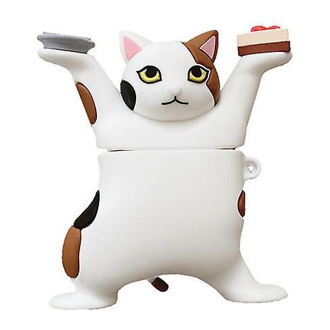 Cartoon-Silikonhülle, kompatibel mit AirPods 2 und 1 – Niedliche, lustige, stoßfeste Schutzhülle (Katze mit erhobener Hand) (1/5)