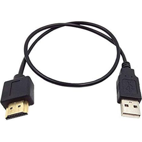 Câble convertisseur USB vers HDMI, câble de charge USB 2.0 mâle vers HDMI mâle 0,5 m (uniquement pour le chargement). (1/5)