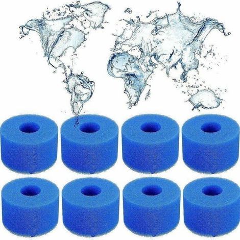 Packung mit 8 wiederverwendbaren Schaumstofffiltern vom Typ S1 für Intex S1 Whirlpools, geeignet für Pools, Aquarien und Whirlpools des Typs S1. (1/5)
