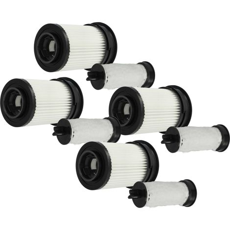 vhbw 4x filtro compatibile con Miele Triflex HX1 aspirapolvere - filtro combinato (prefiltro + filtro HEPA) nero / bianco