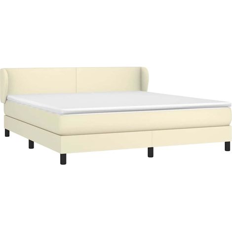 Boxspringbett mit Matratze Creme 180x200 cm Kunstleder vidaXL (1/5)