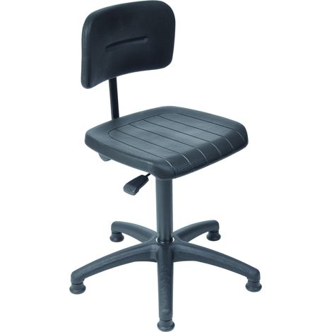 STIER Arbeitsstuhl mit Gleitern Sitzhöhe 440-630 mm PU-Sitz