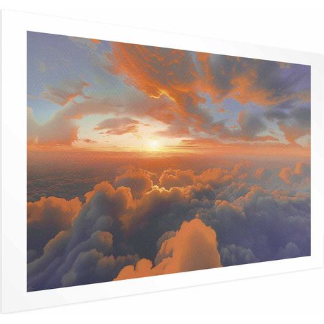 Plakat – Wenn die Dämmerung die Wolken kitzelt: Ein Farbenspiel am Morgenhimmel (1/4)