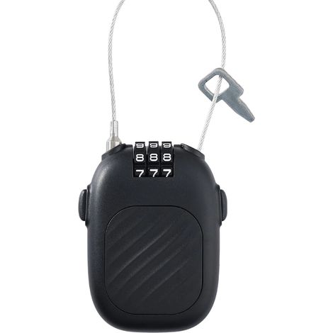 Antivol à câble rétractable à combinaison, fil d'acier, antivol portable pour vélo, casque, bagages, casier (1/4)
