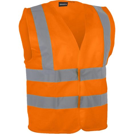 Gilet haute-visibilité oraneg polyester Fermeture auto-agrippante 4 bandes - SINGER - GIL4BO XL (1/3)