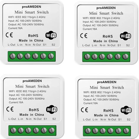 Interrupteur intelligent Wi-Fi 16 A Mini Smart Switch Wi-Fi, module interrupteur, application Tuya/SmartLife, compatible avec Alexa, Google Home (4) (1/5)