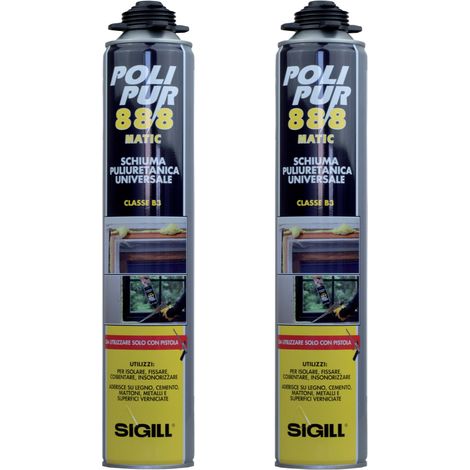 Kit 2 polipur 888 schiuma poliuretanica monocomponente per isolamento (1/5)