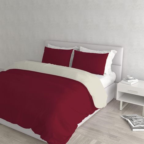 Housse de Couette Natural Colour, Bordeaux/Crème, 2 Places (1/5)