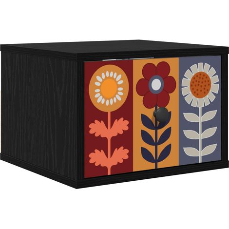 Maison Exclusive - Mobiletto da comodino a parete ESSEN Rovere Nero (1/5)