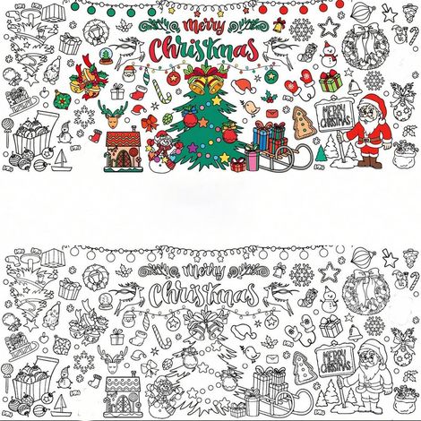 Tablecloth Coloriage Noel - 76 x 183 Cm - Pour Activités Enfants En Intérieur - 1 Pièce (1/5)