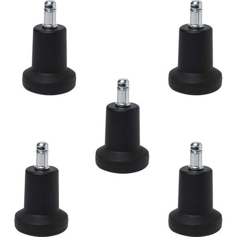 Pieds de chaise de bureau, roulettes de chaise de bureau, protections de roulettes, lot de 5, noir, roulettes de chaise, pieds de chaise, roulettes de rechange pour chaise de bureau, pieds fixes (1/5)