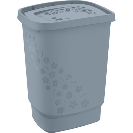 Rotho Wäschesammler Flowers 55 L misty blau