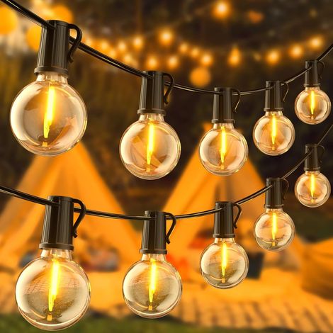 1 Guirlande lumineuse, 32.44m, LED G40, IP54 étanche, 2700K blanc chaud, pour jardin, terrasse, fête (1/5)