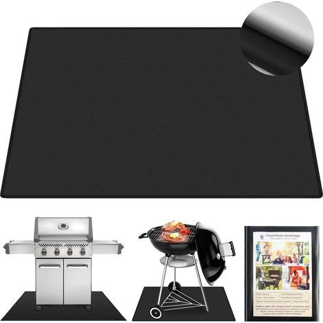 Filiyano-Tapis ignifugé 100 x 150 cm - Résistant à la chaleur jusqu'à 982 °C - Tapis de protection de sol pour barbecue, cheminée, barbecue (1/5)