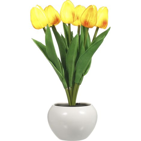 Lámpara LED recargable tipo tulipán de 230 mm, lámpara de mesa con forma de flor para sala de estar y dormitorio. (1/5)