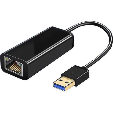 Adaptateur réseau Internet LAN USB 3.0 vers RJ45 1000 Mbps, alimentation filaire-20X2.5X1.5CM-Black