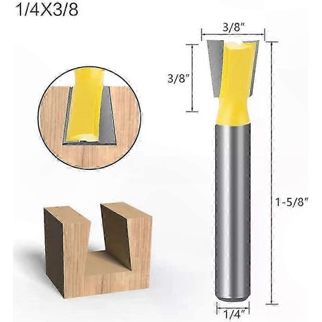 1/4"-Schwalbenschwanzfräser-Set, 6 mm Schaft, 14° Winkel, für Oberfräsen, 14-teilig, zum Schneiden und Gravieren, Holzbearbeitungswerkzeuge (1/5)