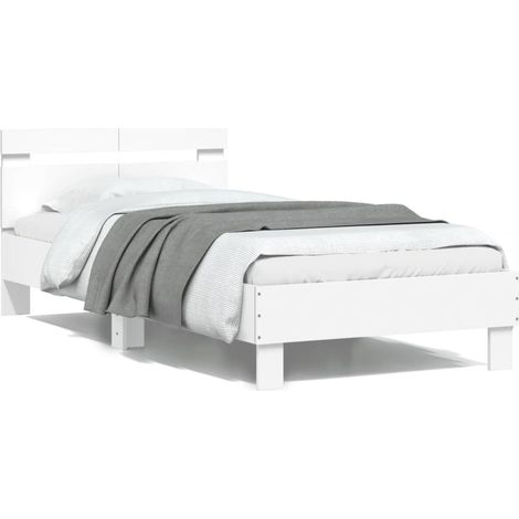Maison Exclusive - Cadre de lit sans matelas avec tête de lit blanc 100x200 cm (1/5)