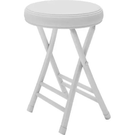 Tabouret Pliable Minimaliste en Cuir Noir rembourré, capacité de 150 kg, Hauteur 50,8 cm, Tabouret de Bar pour Cuisine, Salle à Manger (Blanc) (1/5)