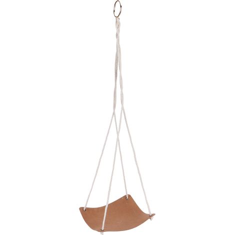 Support pour plantes suspendues en cuir PU, base carrée, corde en coton, pot de fleurs, support pour plantes grasses, décoration de jardin, marron, 20 cm (1/5)