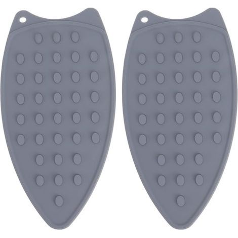 Coussin Repose-Fer en Silicone 2 Pièces Coussin Repose-Fer Résistant à la Chaleur pour Planche à Resser Fer à Vapeur (Gris) (1/5)