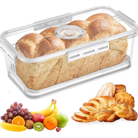 Boîte de rangement transparente pour réfrigérateur, 32,517,515,3 cm, une boîte de rangement alimentaire de cuisine avec couvercle. (1/5)