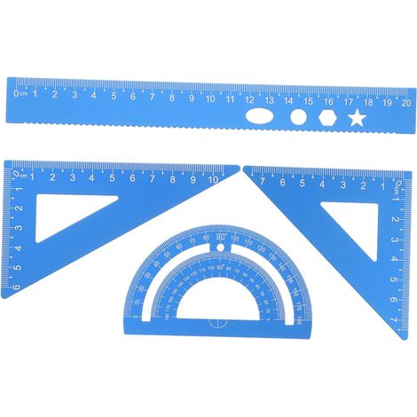 Ensemble de règles en aluminium 20 cm, kit mesure scolaire, règle (1/5)