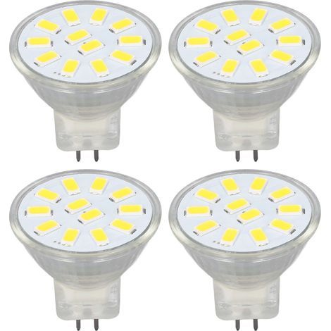 4 pieces/set MR11 LED Spot Bulb with Dual Needle Base 360° Heat Dissipation 3W 12 LED Warm White Bulb (1/5)