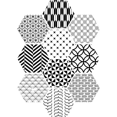 Autocollants Antidérapants Hexagonaux pour Sol, Lot de 10 Pièces, Étanches, Résistants, pour Carrelage Cuisine et Salle de Bain, 20Cm X 23Cm, Pose sans Bulles (1/5)