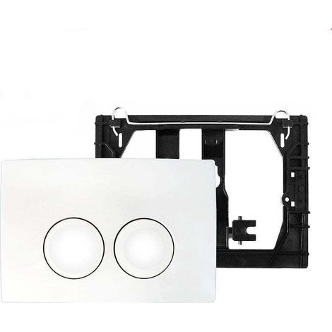 Geberit Delta 21 - Plaque de déclenchement, panneau de montage pour réservoir encastré, 2 chasses, blanc (1/4)