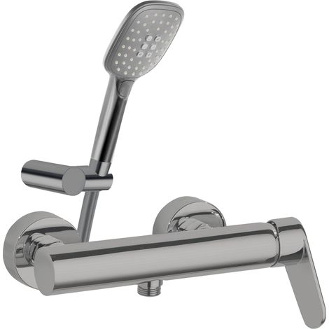 Mitigeur douche avec ensemble de douche Q3 ALEXIA, Nickel Brossé - 360801Q3NC (1/2)