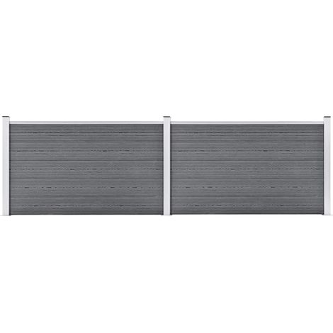 vidaXL Clôture de jardin WPC 353x106 cm Gris (1/5)