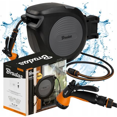 Avvolgitubo da giardino automatico + tubo nero da 30 m (1/5)